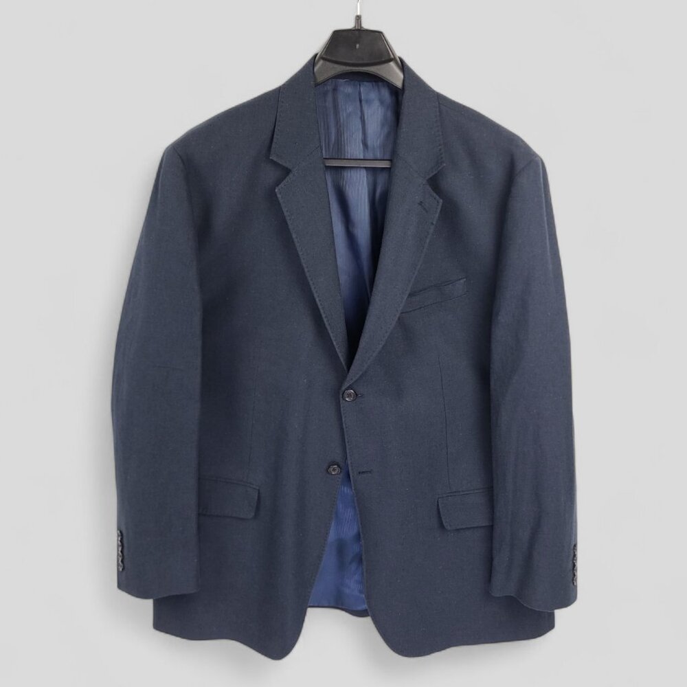 TravelSmith Men's Navy Blue 2 Button Sports Coat Blazer 48R